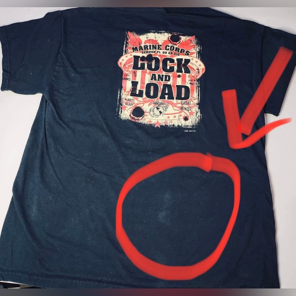 Marines Lock and Load Black T-shirt Men’s Size L - Picture 4 of 5